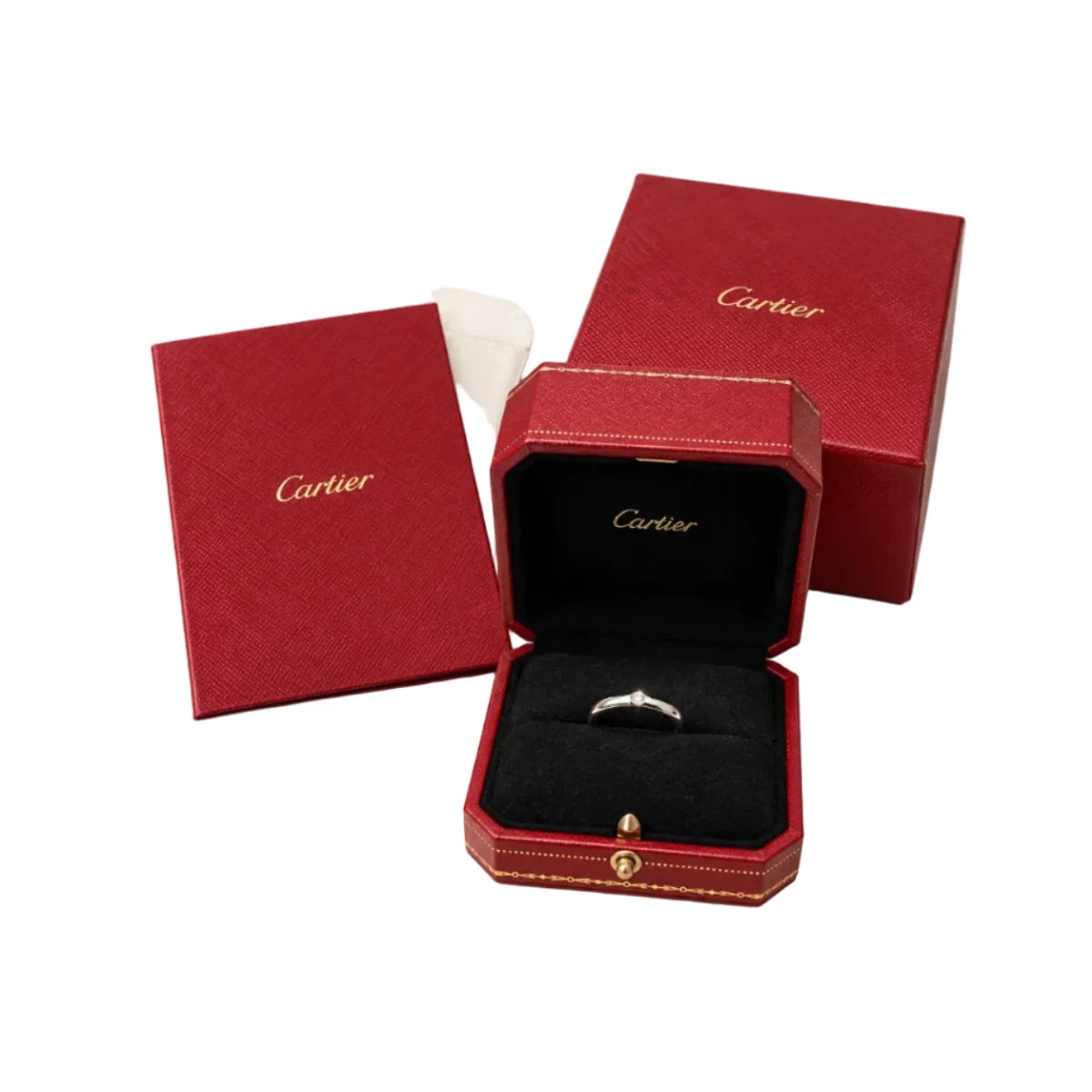 Bague Alliance CARTIER "1895" en platine et diamant - Castafiore