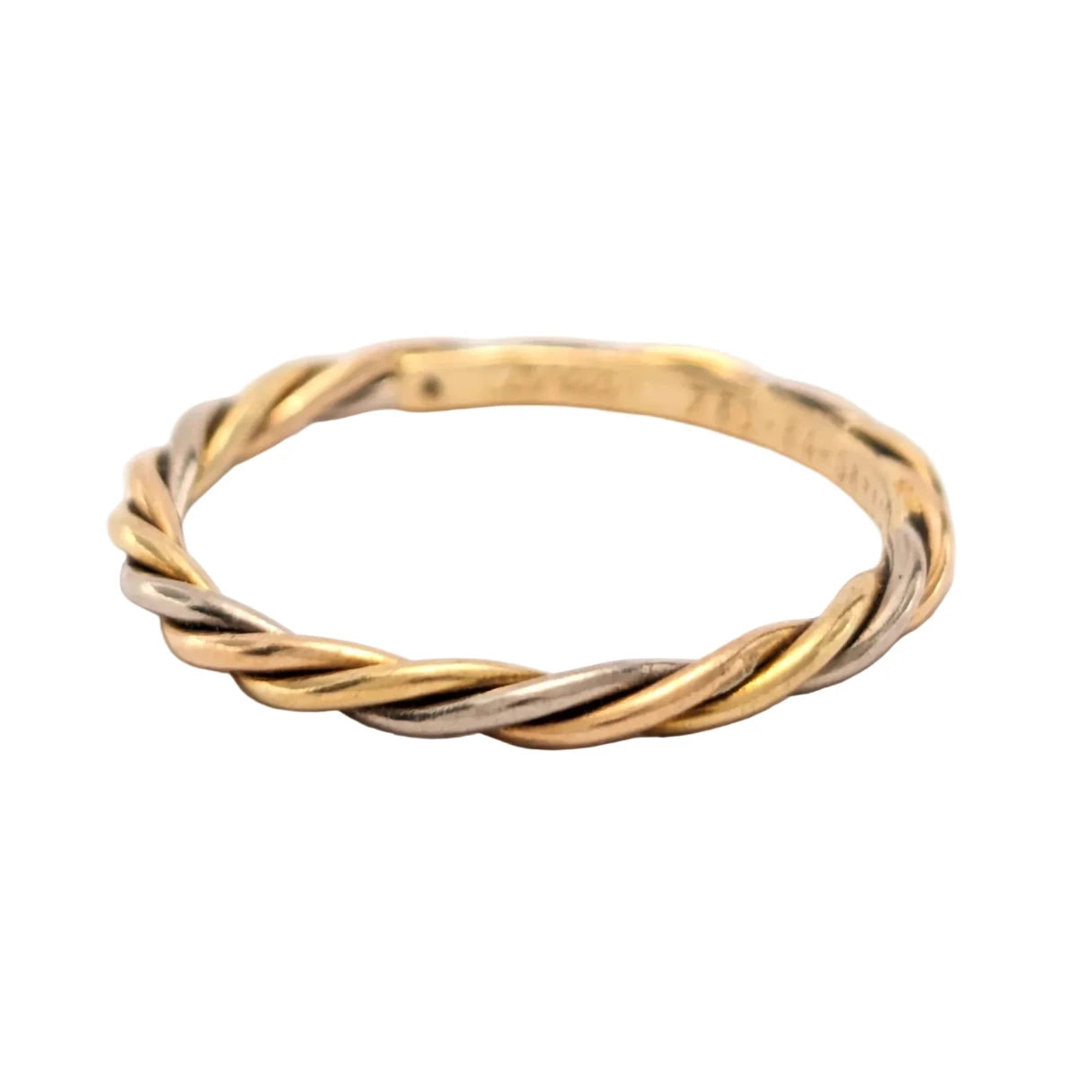 Bague Alliance CARTIER en or blanc, or jaune et or rose - Castafiore