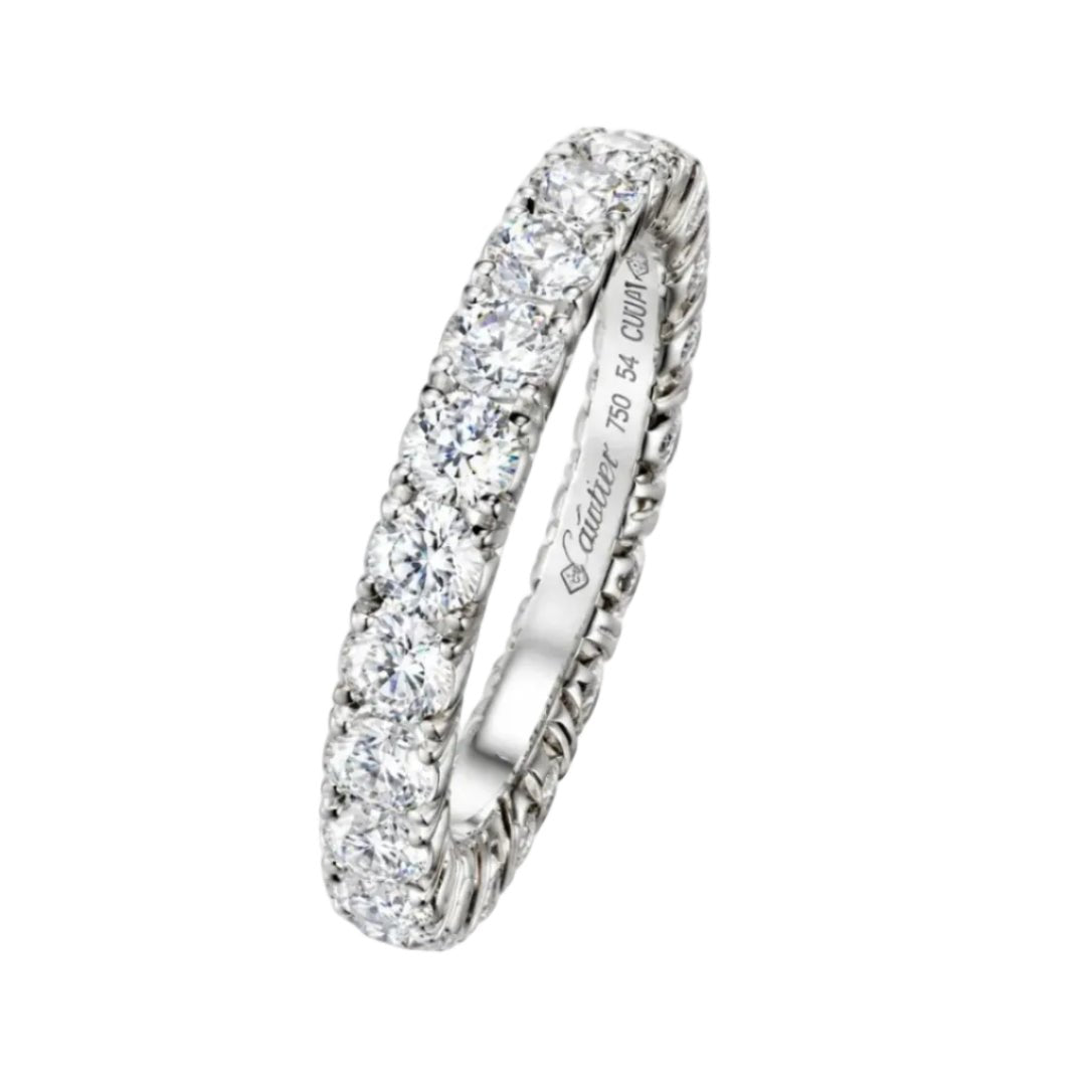 Bague Alliance CARTIER en platine et diamants - Castafiore