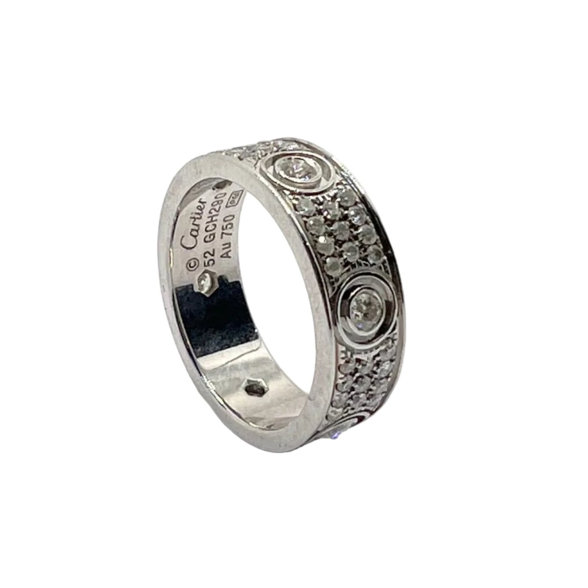 Bague Alliance CARTIER "Love" en or blanc et diamants - Castafiore
