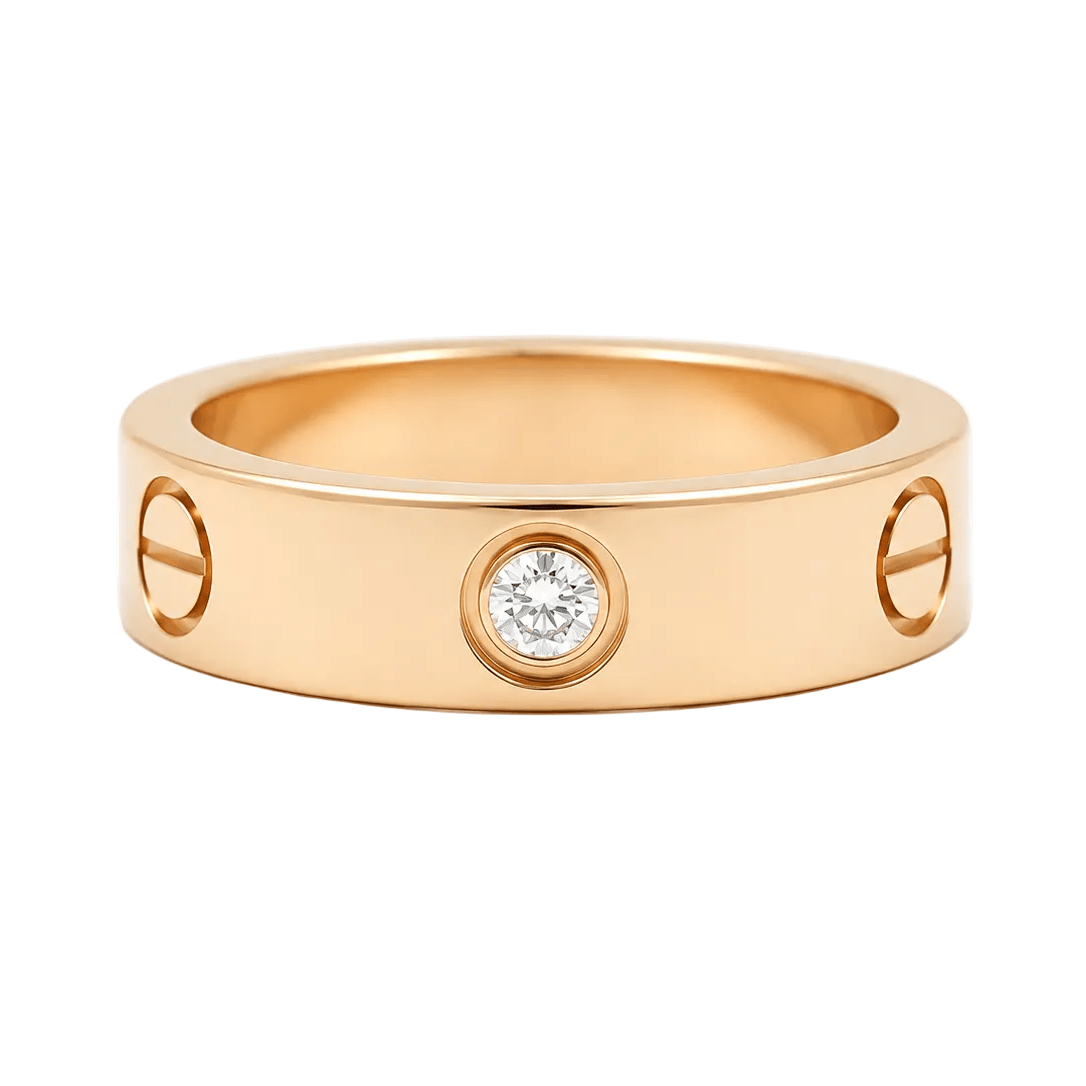 Bague Alliance CARTIER "Love" en or rose et diamants - Castafiore