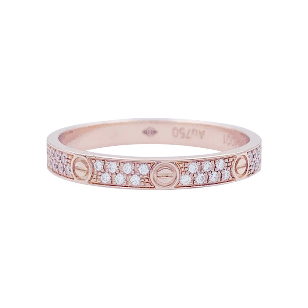 Bague Alliance CARTIER "Love" en or rose et diamants - Castafiore