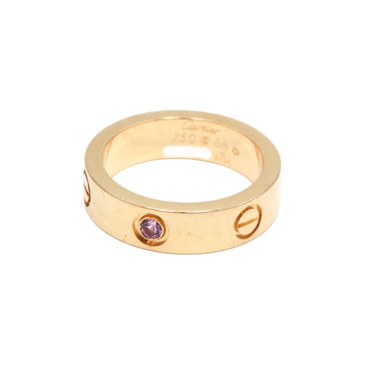 Bague Alliance CARTIER "Love" en or rose et saphir - Castafiore