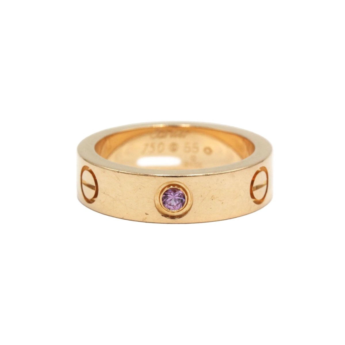 Bague Alliance CARTIER "Love" en or rose et saphir - Castafiore