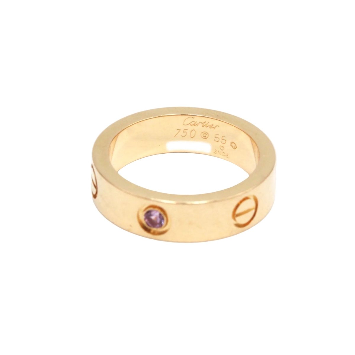 Bague Alliance CARTIER "Love" en or rose et saphir - Castafiore