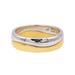 Bague Alliance CARTIER "Love Me" en or blanc et or jaune - Castafiore
