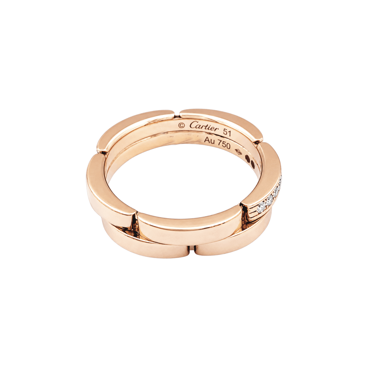 Bague Alliance CARTIER "Maillon Panthère" en or rose et diamants - Castafiore