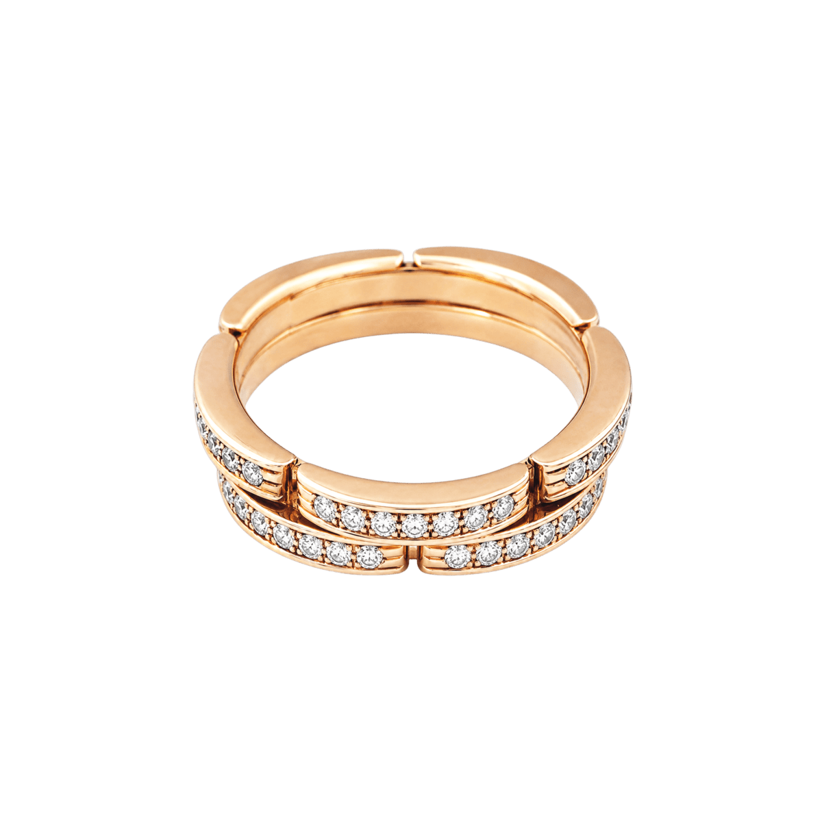 Bague Alliance CARTIER "Maillon Panthère" en or rose et diamants - Castafiore