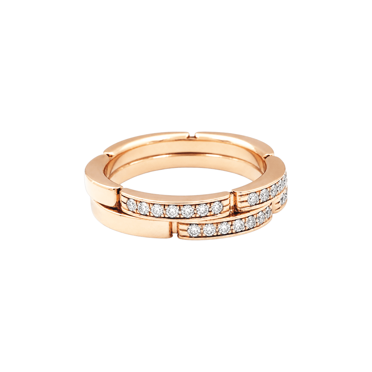 Bague Alliance CARTIER "Maillon Panthère" en or rose et diamants - Castafiore