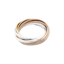 Bague Alliance CARTIER "Trinity 7 anneaux" en or blanc, or jaune et or rose - Castafiore