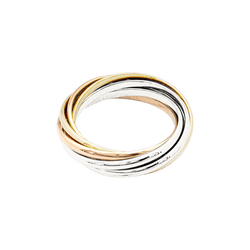 Bague Alliance CARTIER "Trinity 7 anneaux" en or blanc, or jaune et or rose - Castafiore