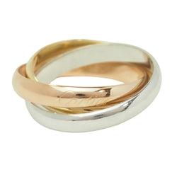 Bague Alliance CARTIER "Trinity Classic" en or blanc, or jaune et or rose - Castafiore