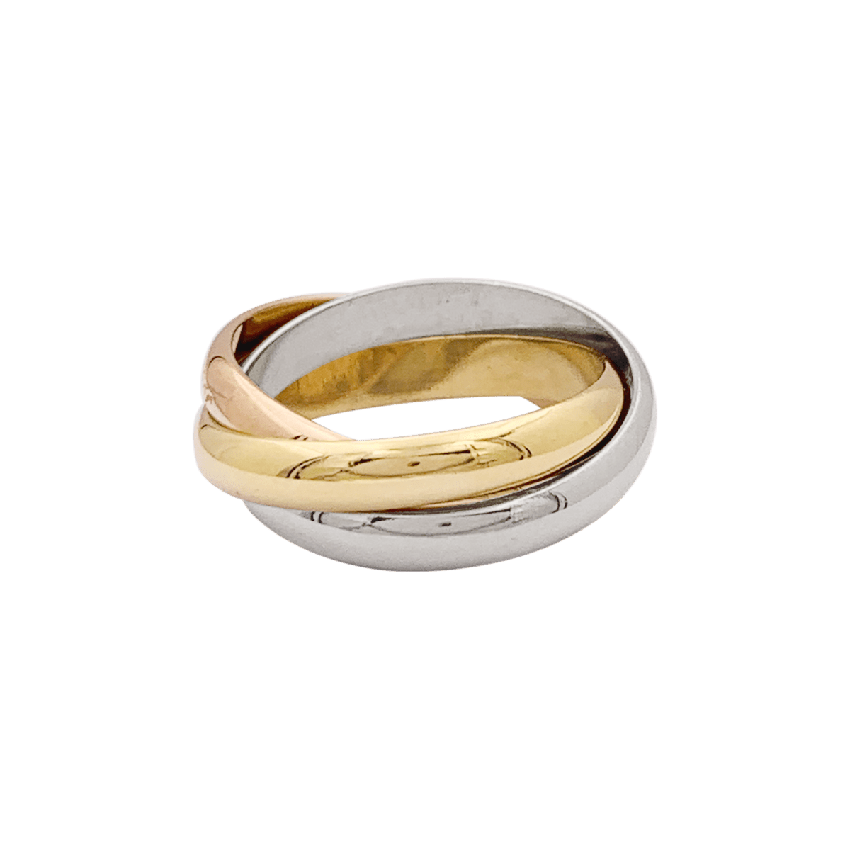 Bague Alliance CARTIER "Trinity Classique" en or rose, or jaune et or blanc - Castafiore