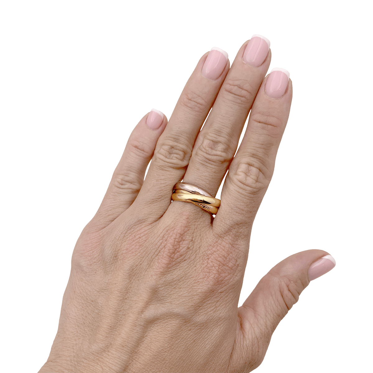 Bague Alliance CARTIER "Trinity Classique" en or rose, or jaune et or blanc - Castafiore