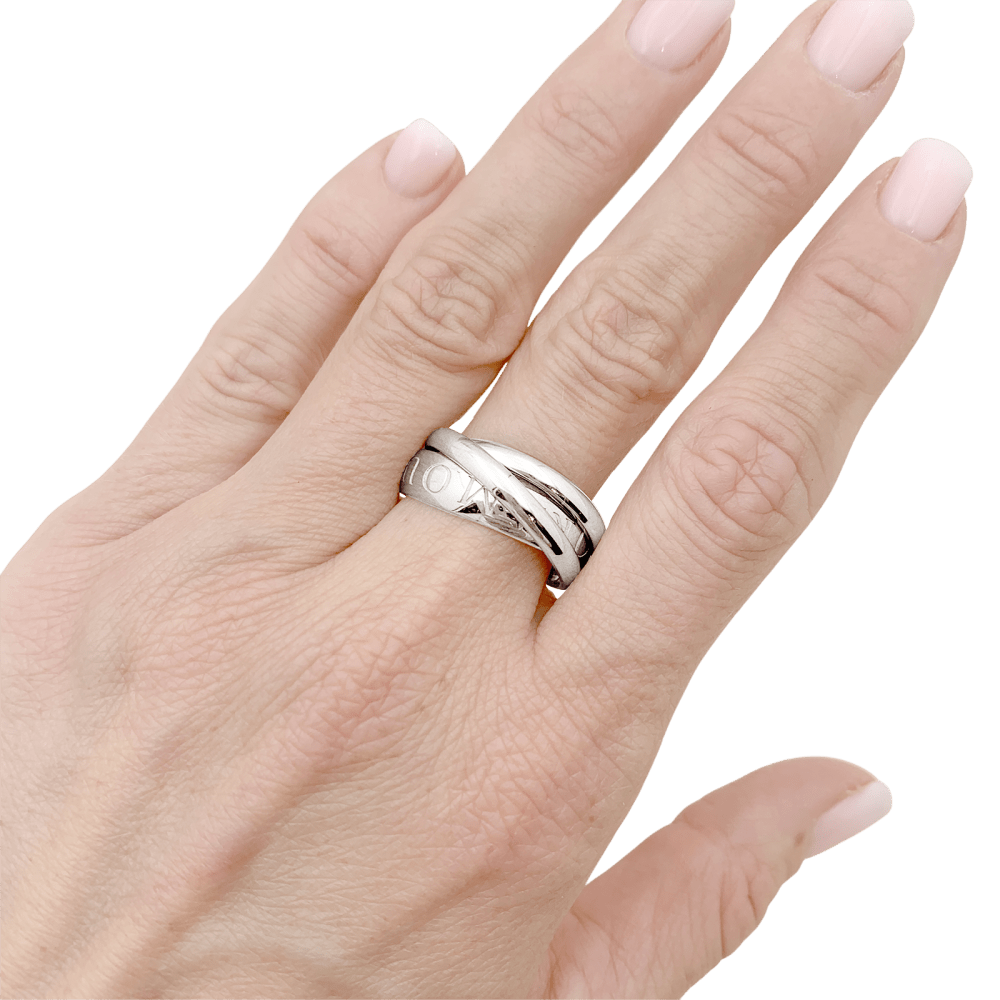 Bague Alliance CARTIER "Trinity" en or blanc - Castafiore