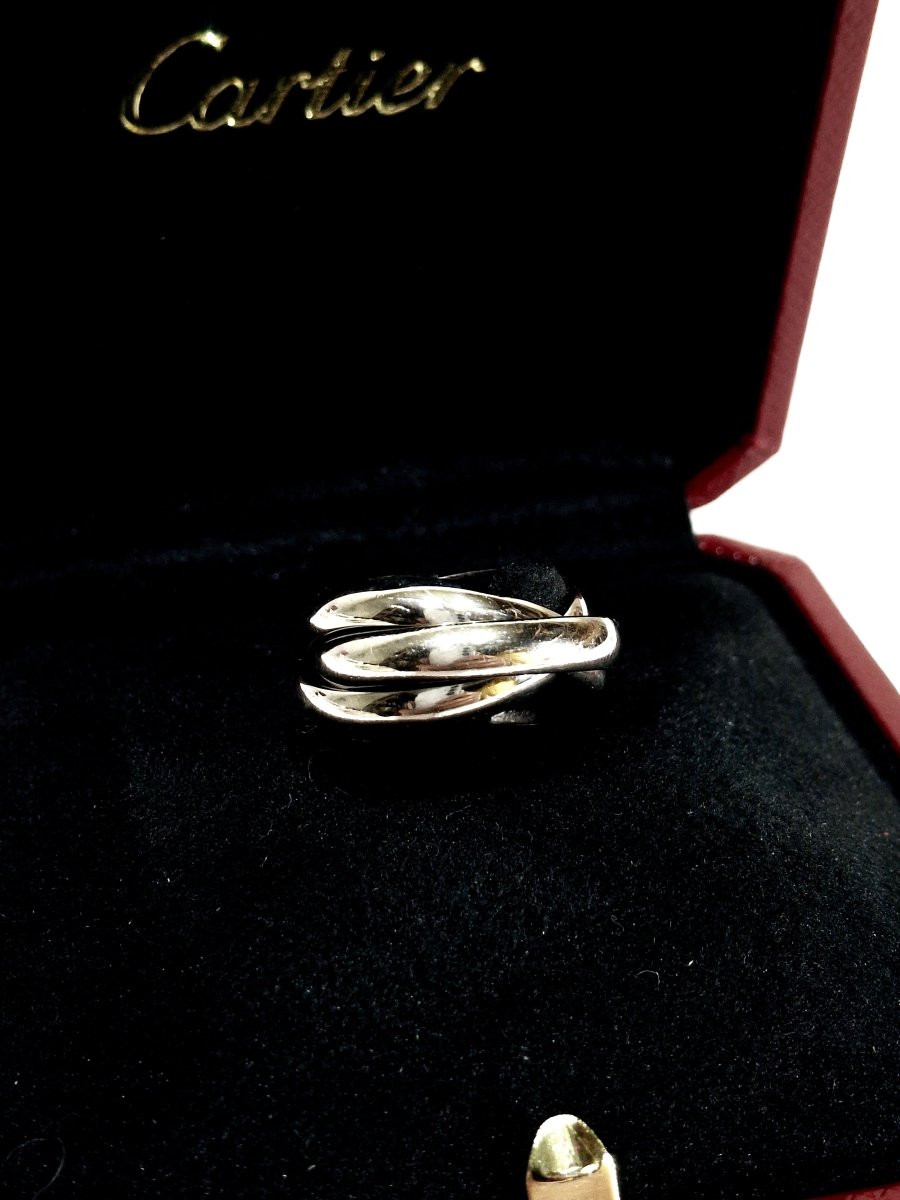 Bague Alliance CARTIER "Trinity" en or blanc - Castafiore