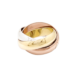 Bague Alliance CARTIER "Trinity" en or blanc, or jaune et or rose - Castafiore