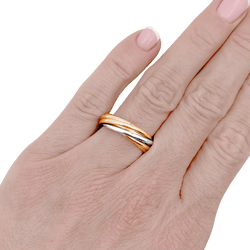 Bague Alliance CARTIER "Trinity" en or blanc, or jaune et or rose - Castafiore