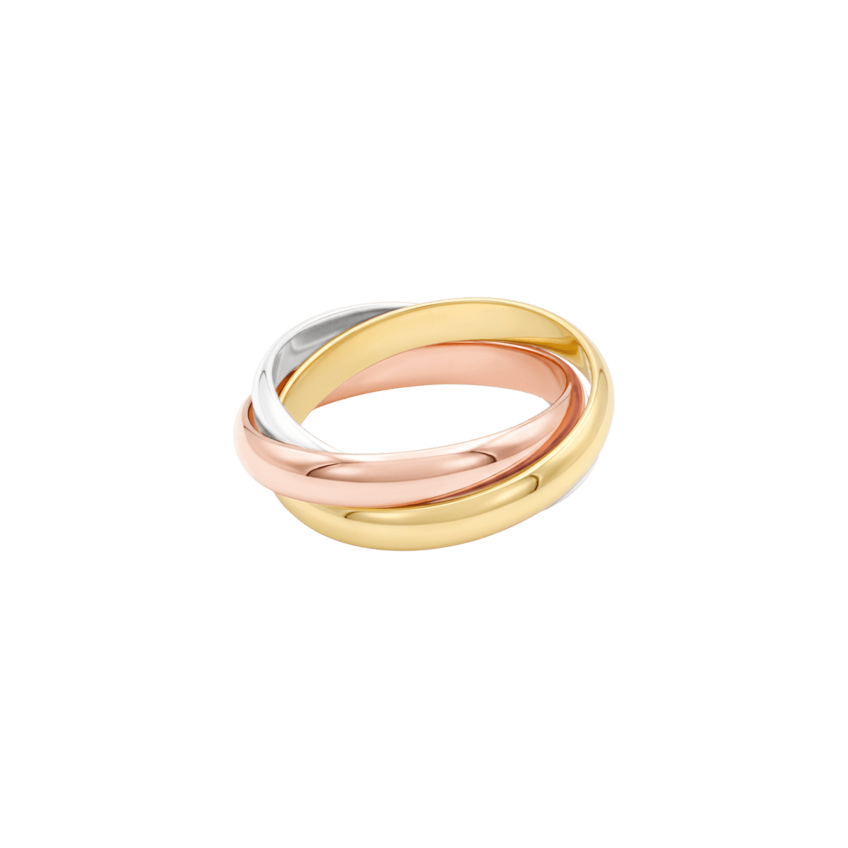 Bague Alliance CARTIER "Trinity » en or blanc, or jaune et or rose - Castafiore