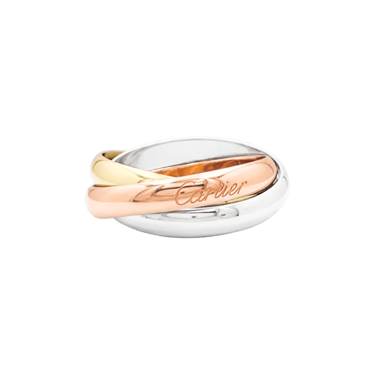Bague Alliance CARTIER "Trinity" en or blanc, or jaune et or rose - Castafiore