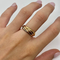 Bague Alliance CARTIER "Trinity" en or blanc, or jaune et or rose - Castafiore