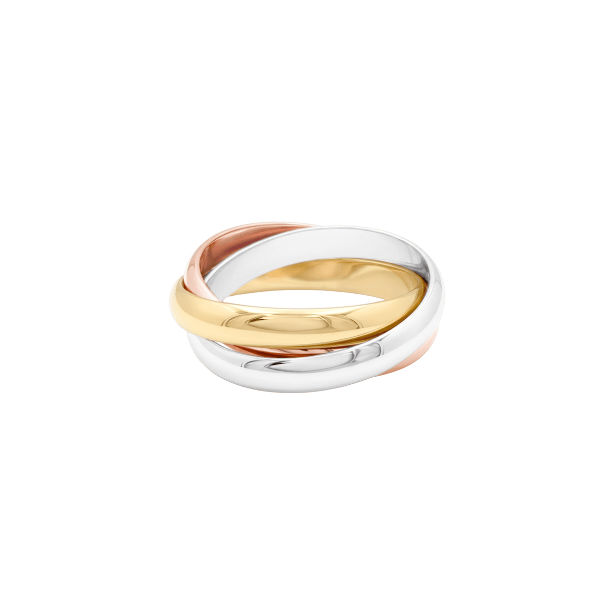 Bague Alliance CARTIER "Trinity » en or blanc, or jaune et or rose - Castafiore