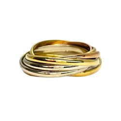 Bague Alliance CARTIER "Trinity" en or blanc, or jaune et or rose - Castafiore