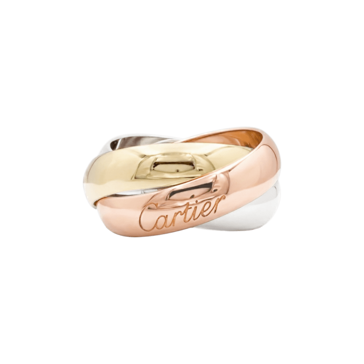 Bague Alliance CARTIER "Trinity" en or blanc, or jaune et or rose - Castafiore