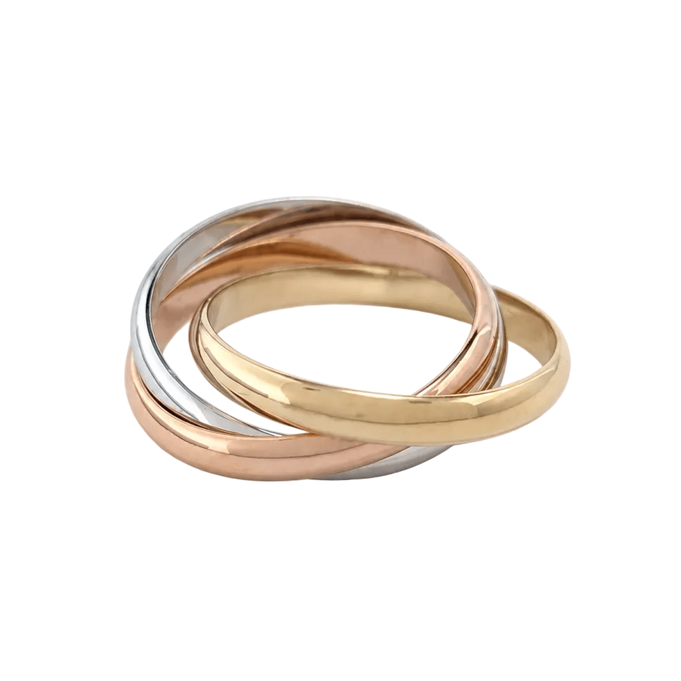 Bague Alliance CARTIER "Trinity" en or blanc, or jaune et or rose - Castafiore
