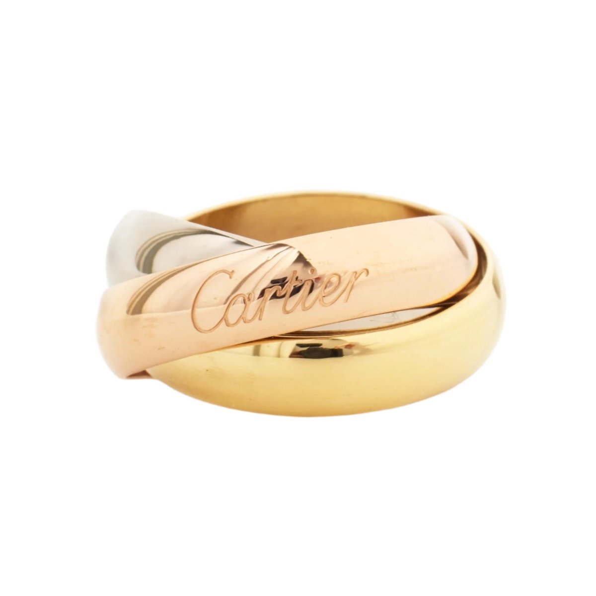 Bague Alliance CARTIER "Trinity" en or blanc, or jaune et or rose - Castafiore
