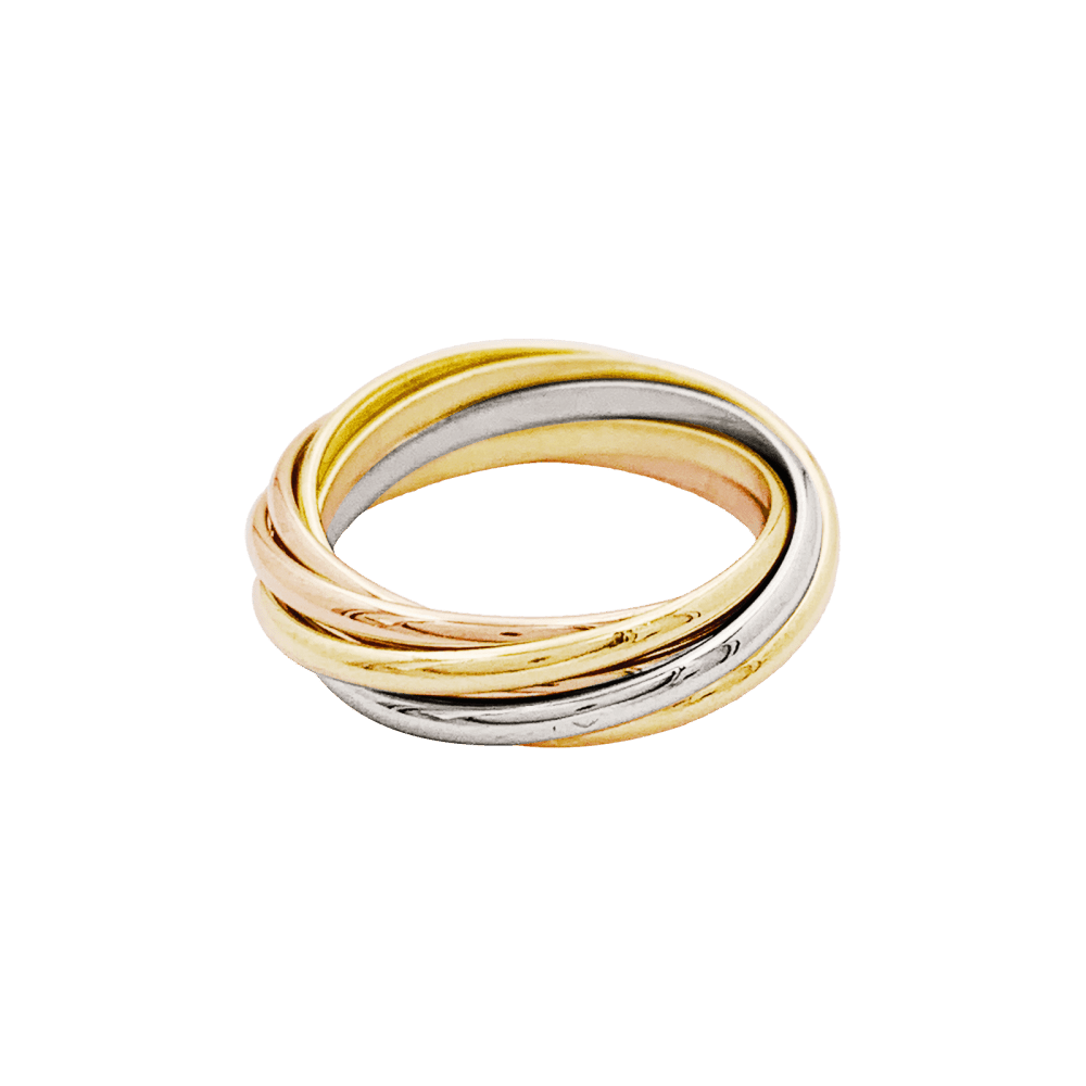 Bague Alliance CARTIER "Trinity" en or blanc, or jaune et or rose - Castafiore