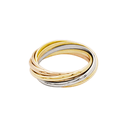 Bague Alliance CARTIER "Trinity" en or blanc, or jaune et or rose - Castafiore