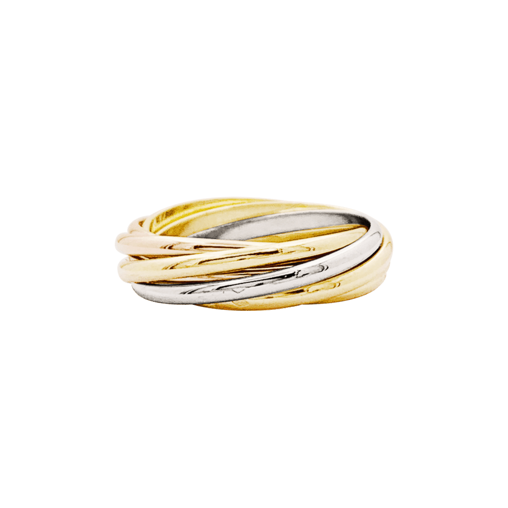 Bague Alliance CARTIER "Trinity" en or blanc, or jaune et or rose - Castafiore