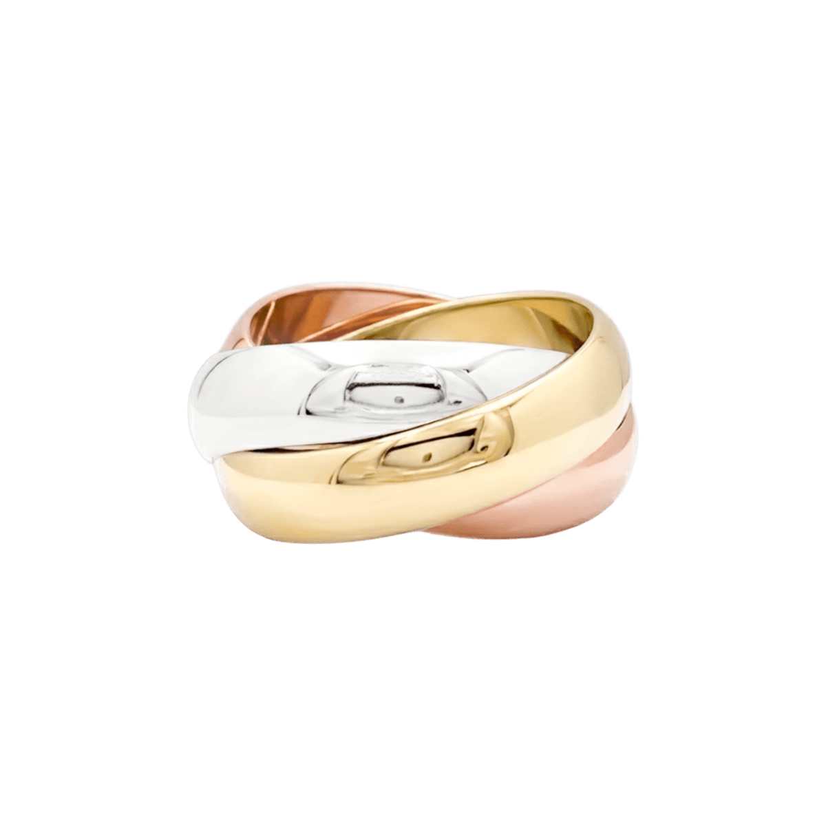 Bague Alliance CARTIER "Trinity" en or blanc, or jaune et or rose - Castafiore