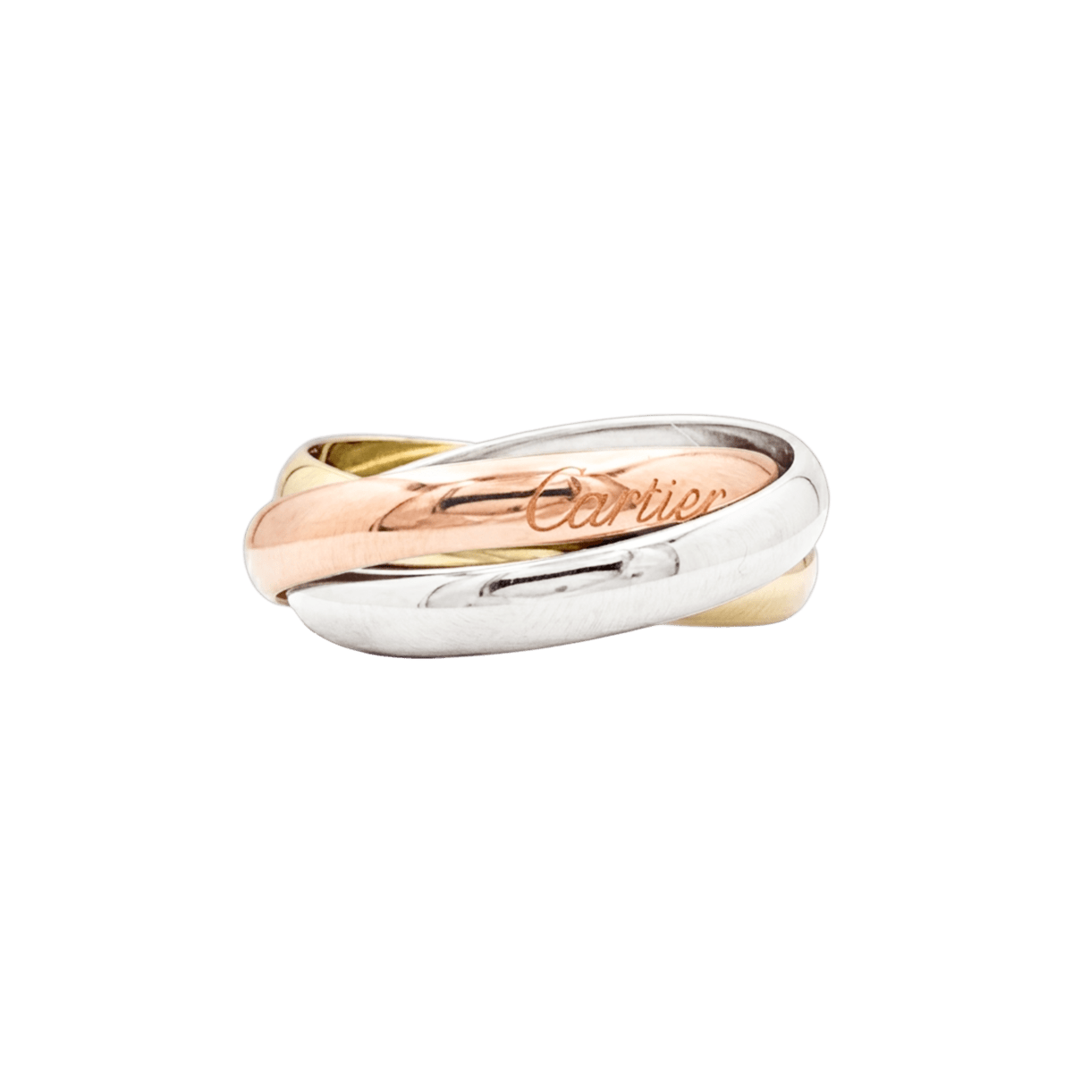 Bague Alliance CARTIER "Trinity" en or blanc, or jaune et or rose - Castafiore