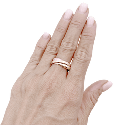 Bague Alliance CARTIER "Trinity" en or blanc, or jaune et or rose - Castafiore