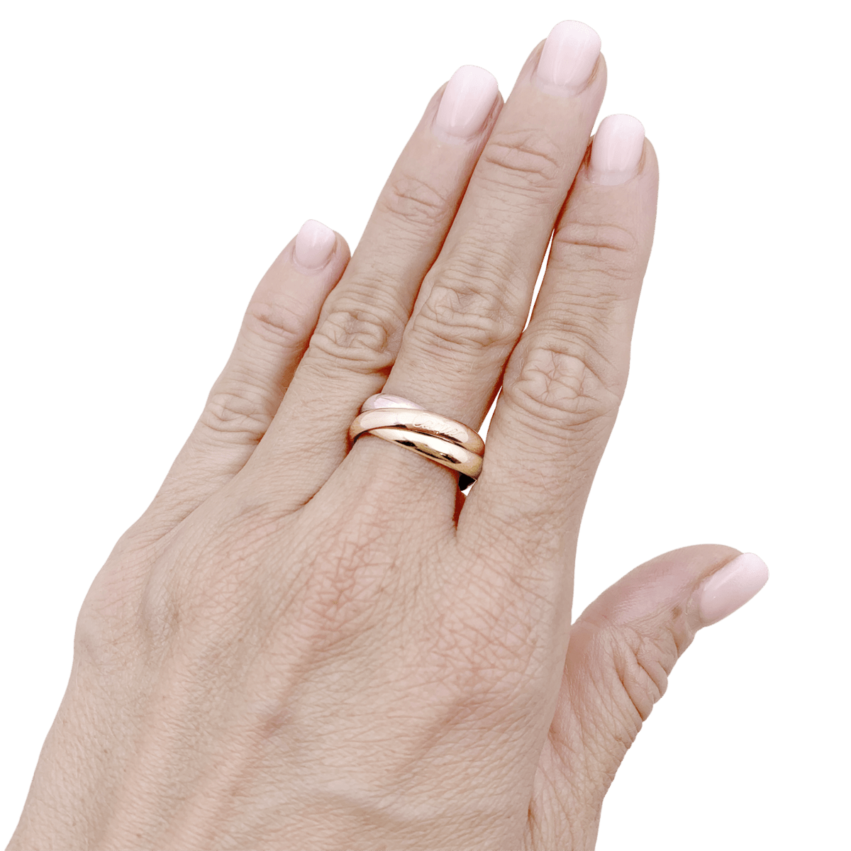 Bague Alliance CARTIER "Trinity" en or blanc, or jaune et or rose - Castafiore