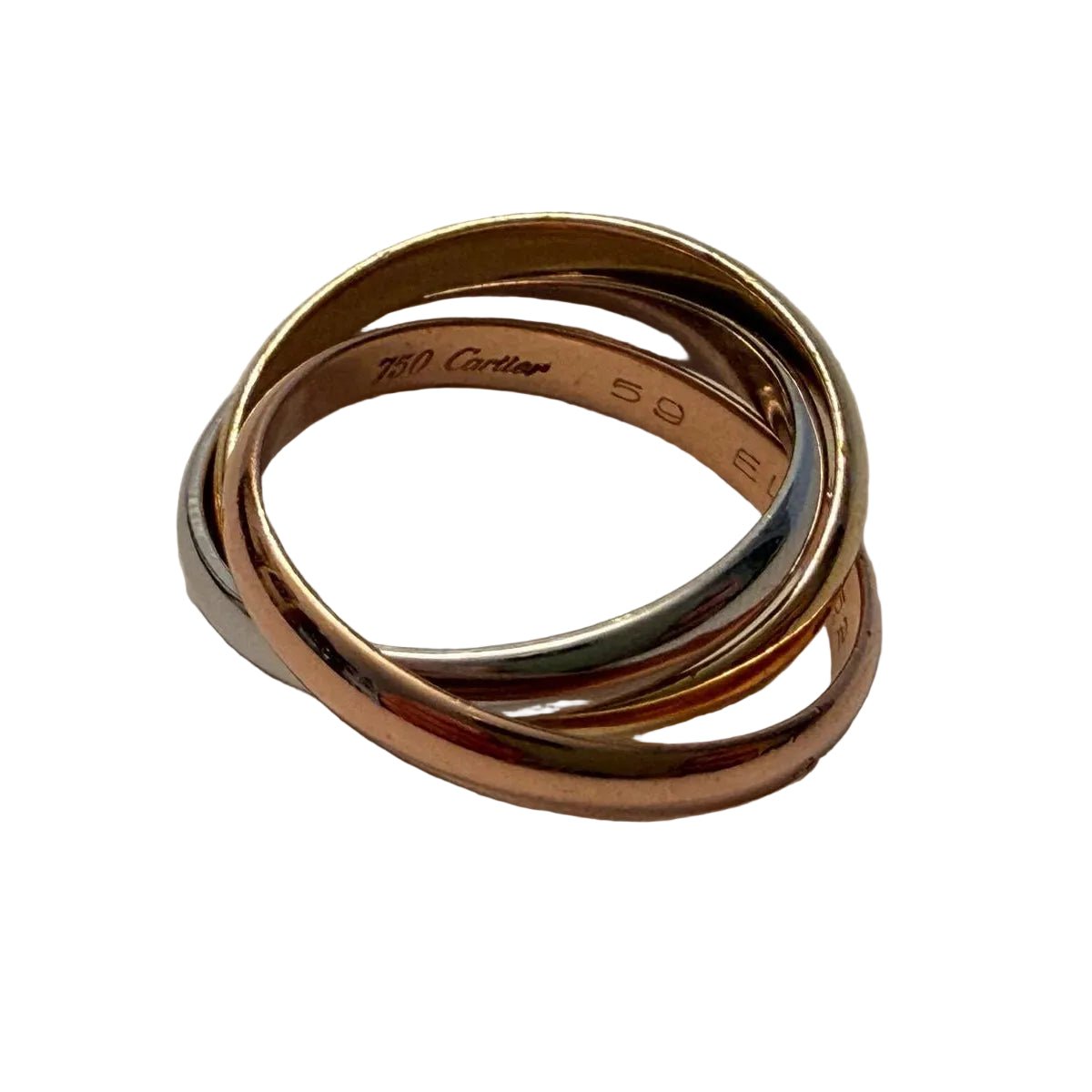 Bague Alliance CARTIER "Trinity" en or blanc, or jaune et or rose - Castafiore