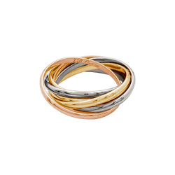 Bague Alliance CARTIER "Trinity" en or blanc, or jaune et or rose - Castafiore
