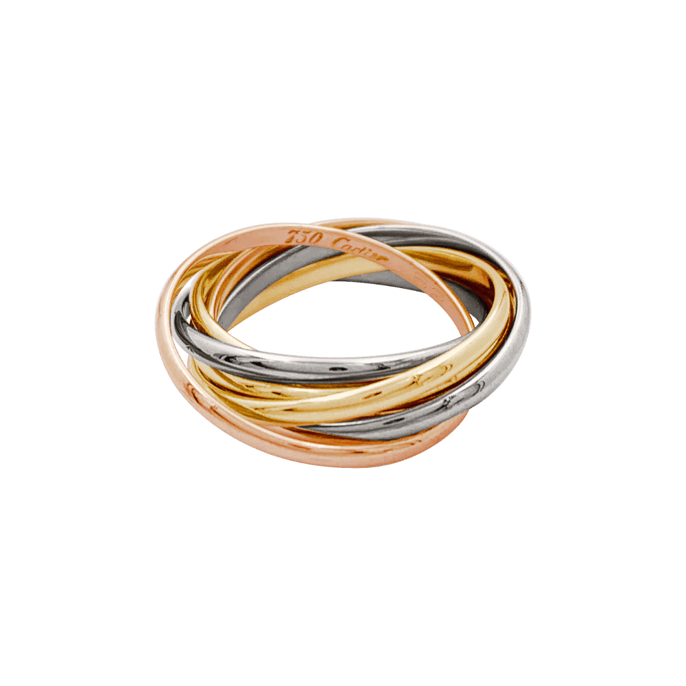 Bague Alliance CARTIER "Trinity" en or blanc, or jaune et or rose - Castafiore