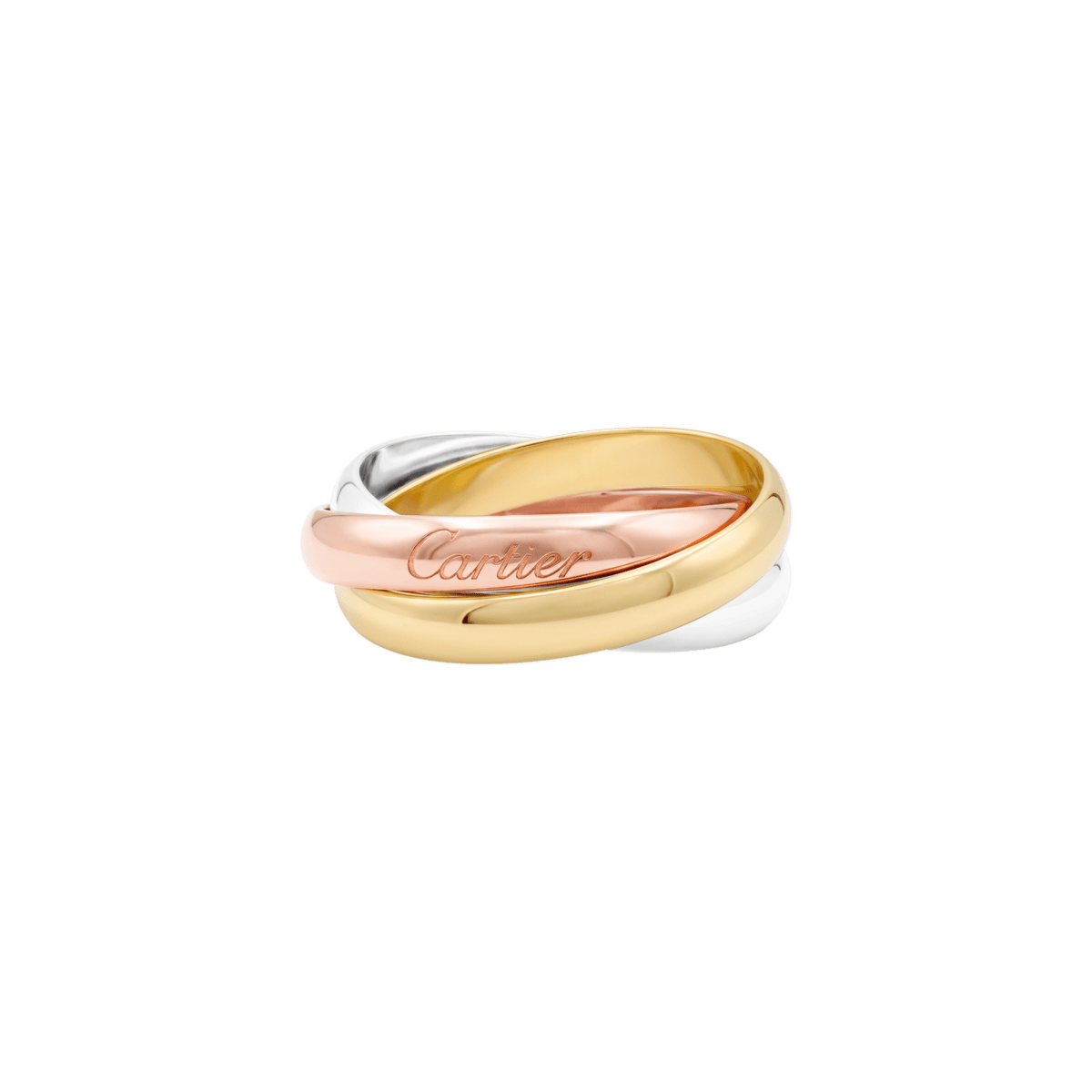 Bague Alliance CARTIER "Trinity » en or blanc, or jaune et or rose - Castafiore