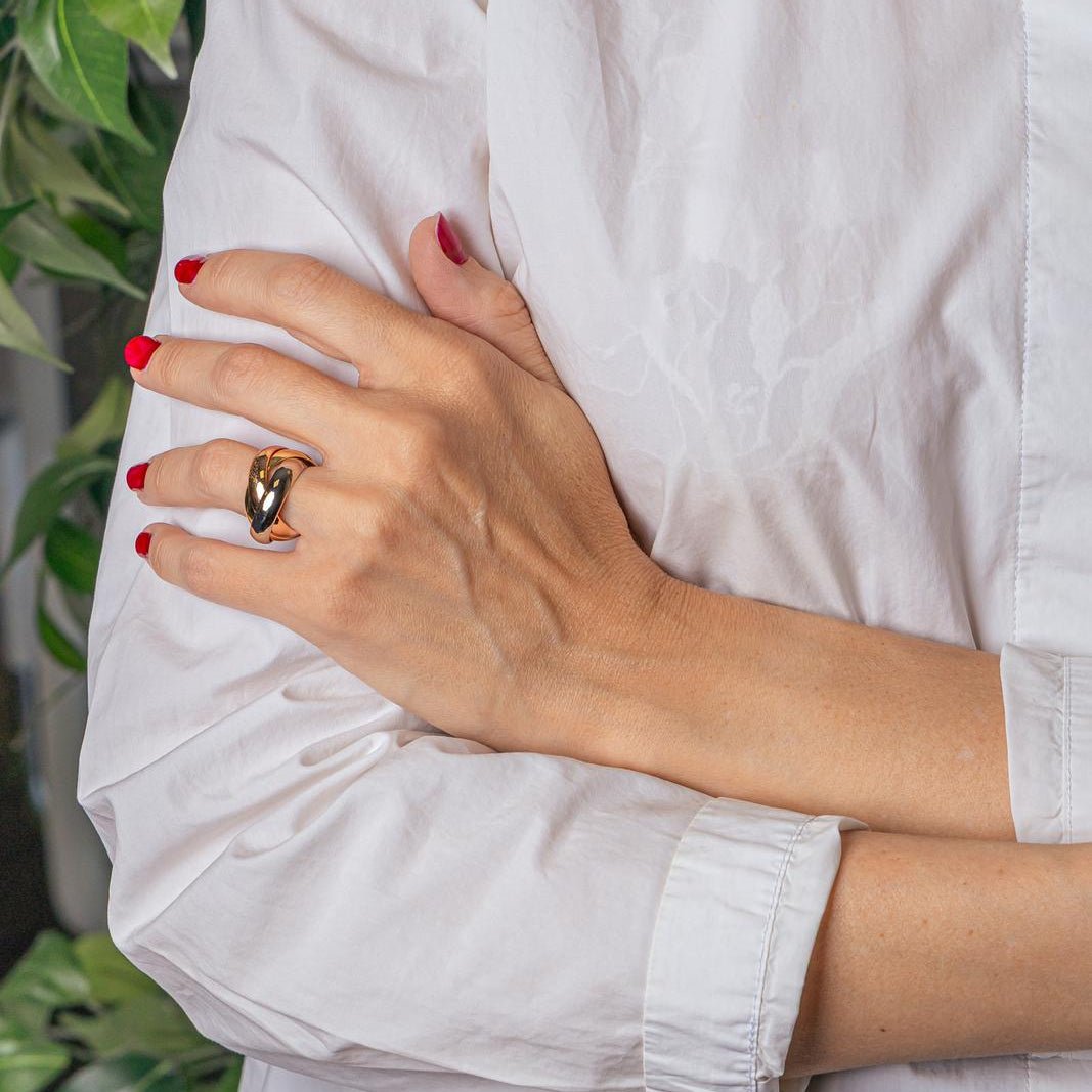 Bague Alliance CARTIER "Trinity" en or blanc, or jaune et or rose - Castafiore