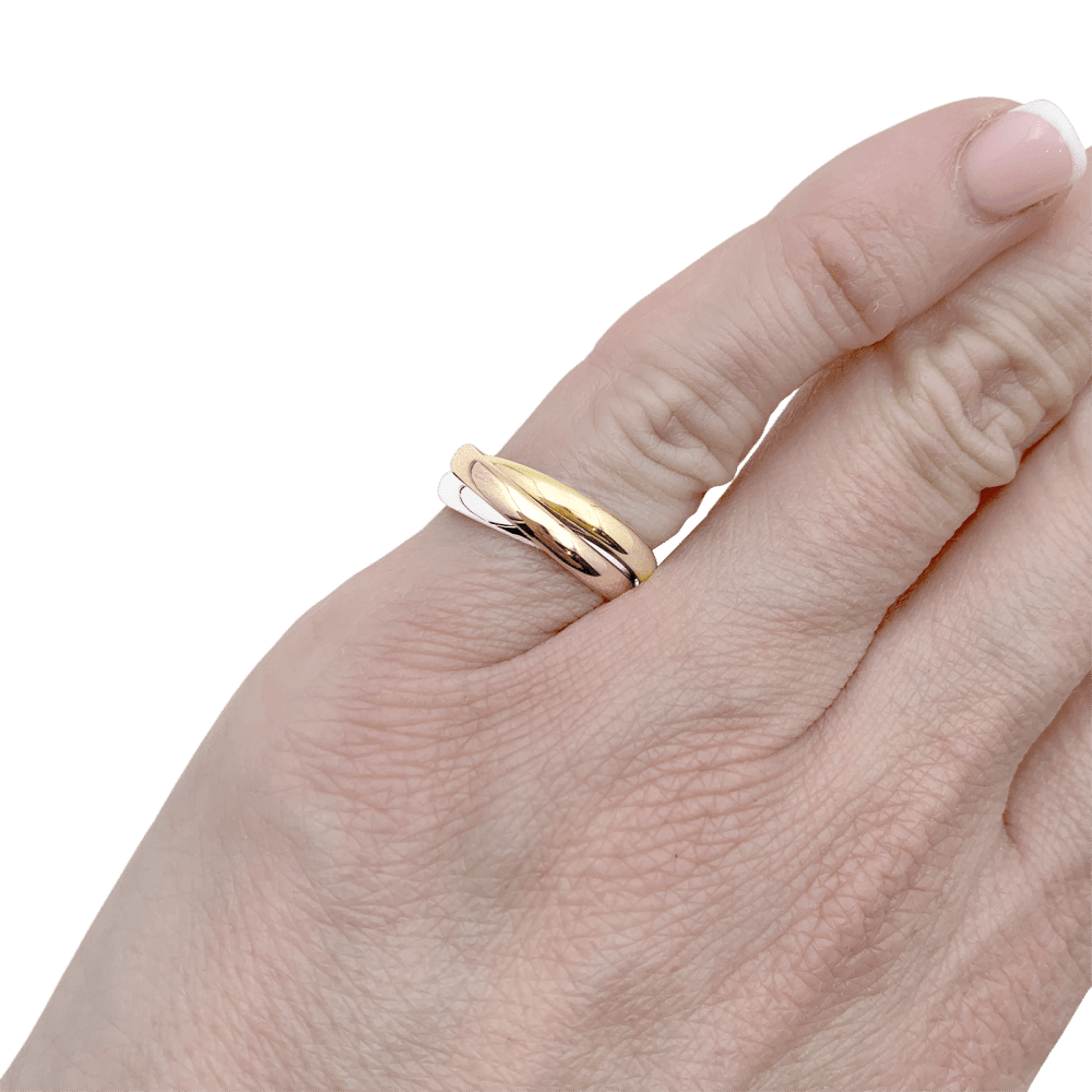 Ring Vintage Cartier, "Trinity", 3 golds.