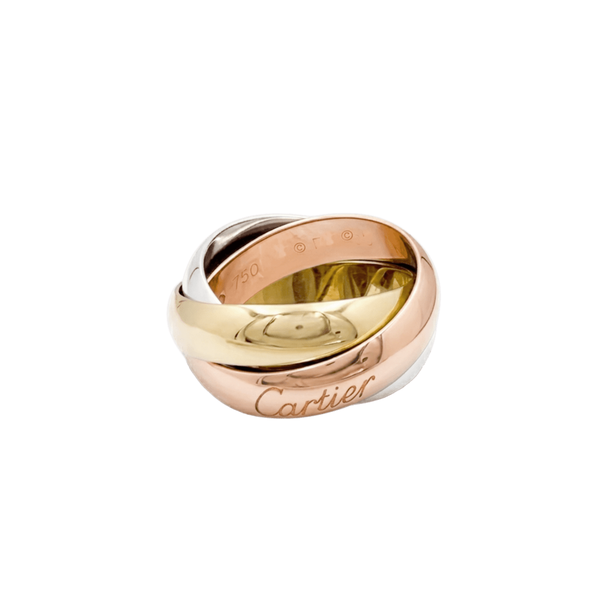Bague Alliance CARTIER "Trinity" en or blanc, or jaune et or rose - Castafiore