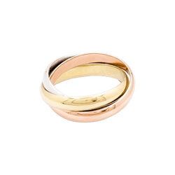 Bague Alliance CARTIER "Trinity" en or blanc, or jaune et or rose - Castafiore