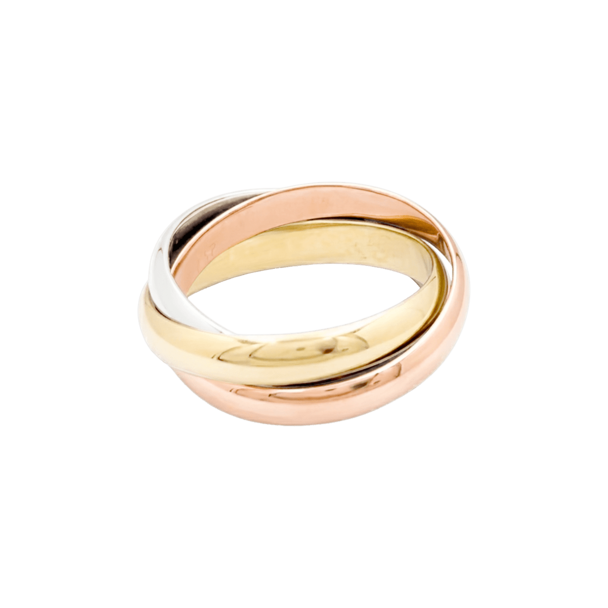 Bague Alliance CARTIER "Trinity" en or blanc, or jaune et or rose - Castafiore