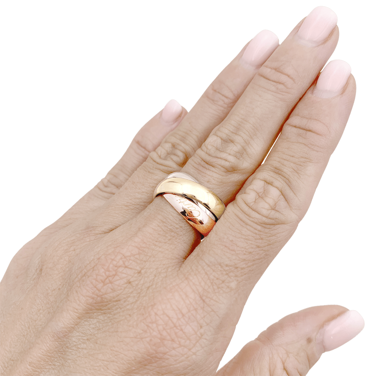 Bague Alliance CARTIER "Trinity" en or blanc, or jaune et or rose - Castafiore