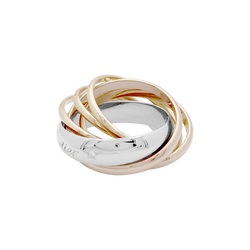 Bague Alliance CARTIER "Trinity" en or blanc, or jaune, or rose et diamant - Castafiore