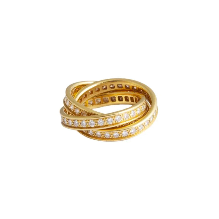 CARTIER “Trinity” wedding band in yellow gold and diamonds