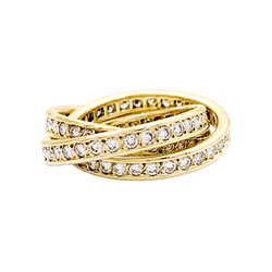 Ring Cartier, "Trinity", yellow gold and diamonds.